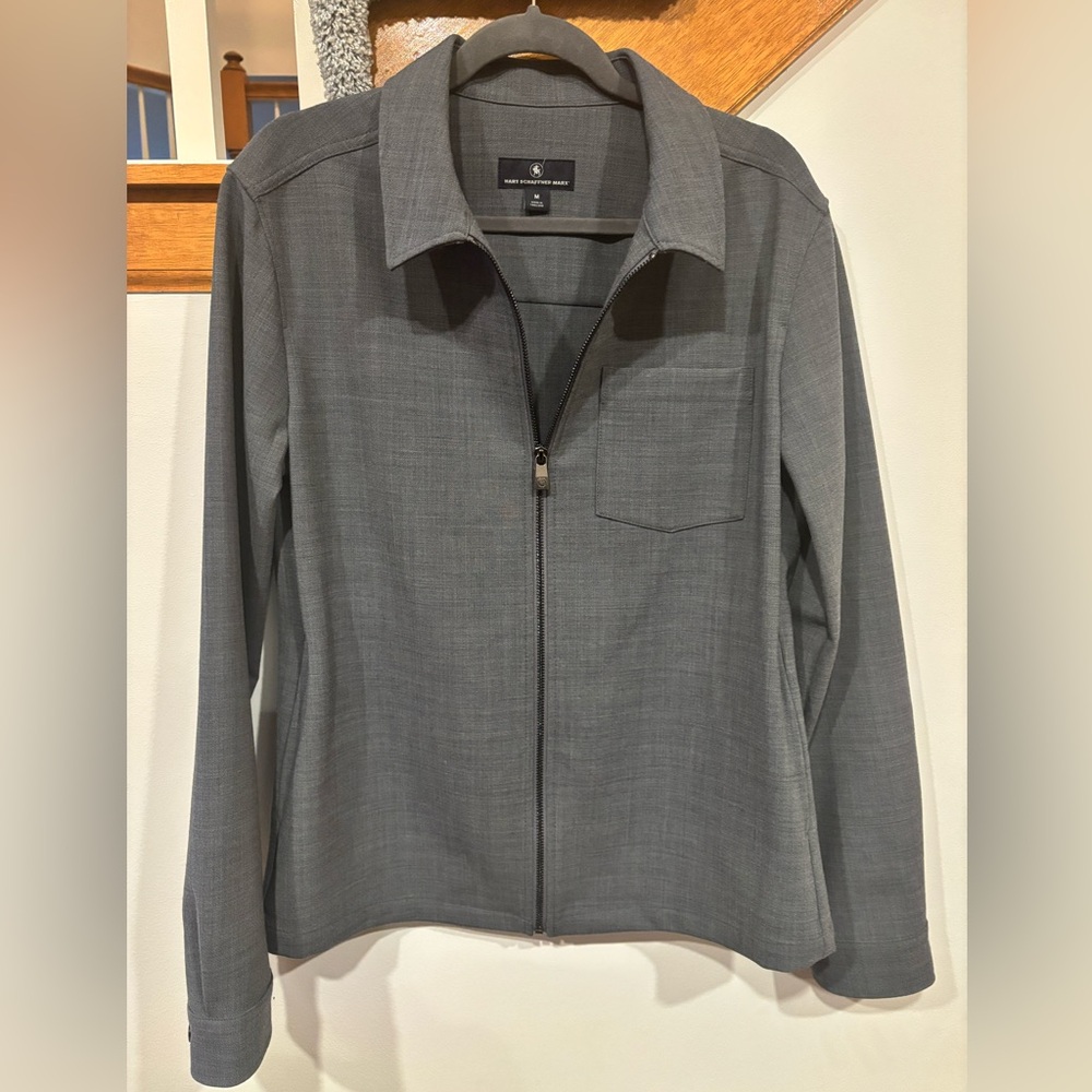 Hart Schaffner Marx Gray Full-Zip Wool Blend Jacket - Men’s Medium